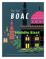 British Overseas Airways Corporation: Fly by BOAC - Middle East - Fine Art Prints & Posters