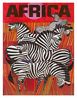 Africa - Zebra Safari - c. 1960's - Fine Art Prints & Posters