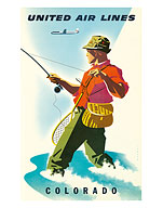 United Airlines - Colorado Fisherman - Fine Art Prints & Posters