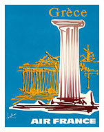 Greece (Gréce) - Abstract Art - Columns of Parthenon, Athens - c. 1968 - Fine Art Prints & Posters