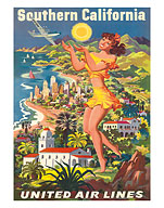 Southern California, United Airlines - Fine Art Prints & Posters