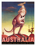 Australia, Airline & Travel Kangaroo - Fine Art Prints & Posters