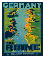 The Rhine, Germany - German Railroads Poster - Fine Art Prints & Posters