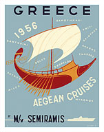 Greece - Aegean Cruises - by M/V Semiramis - Greek islands, including Skiathos, Delos, Skyros, Milos and Mykonos - Giclée Art Prints & Posters