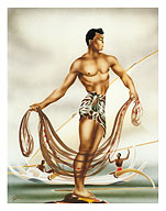 Hawaiian Net Fisherman - Fine Art Prints & Posters