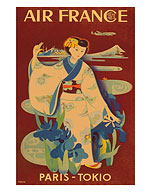 Aviation - Paris Tokyo, Geisha, Mt. Fuji - Fine Art Prints & Posters