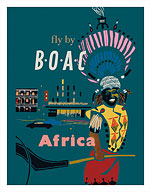 Africa - Fly by BOAC (British Overseas Airways Corporation) - African Native - Fine Art Prints & Posters