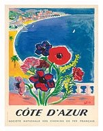 Cote d'Azur Bay, France - National Society of French Railways - Fine Art Prints & Posters