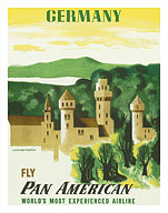 Germany - Fly Pan American Airways (PAA) - Bavaria Neuschwanstein Castle - Fine Art Prints & Posters
