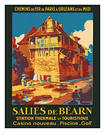 Salies-de-Béarn, France - Station Thermale et Touristique (Spa and Tourism) - SNCF French Railway - Fine Art Prints & Posters