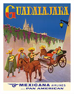 Guadalajara Mexico - Mexicana Airlines (CMA-Compañía Mexicana de Aviación) - Affiliate of Pan American - Fine Art Prints & Posters