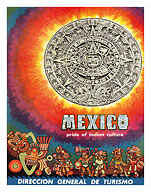 Mexico - Pride of Indian Culture - Mayan Tablet and Warriors - Fine Art Prints & Posters