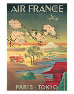 Aviation - Paris Tokio (Tokyo) - Mt. Fuji And Cherry Blossoms - Fine Art Prints & Posters
