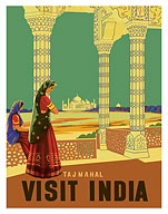 Taj Mahal - Visit India - c. 1950's - Fine Art Prints & Posters