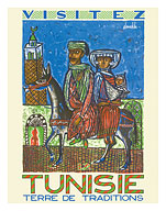 Visit Tunisia (Visitez Tunisie) - Land of Traditions - c. 1954 - Fine Art Prints & Posters