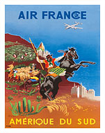 Amérique Du Sud (South America) - Aviation - Gaucho & Horse - Fine Art Prints & Posters