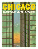 Chicago, USA - Lake Shore Drive Mies Buildings Twin Towers - United Air Lines - Fine Art Prints & Posters