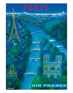 Aviation - Paris - River Seine, Eiffel Tower, Notre Dame - Fine Art Prints & Posters