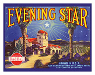 Evening Star - Red Ball California Lemons - c. 1930's - Fine Art Prints & Posters