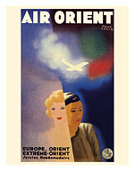 Air Orient - Service Weekly to Europe - East Asia (Orient) - Far East (Extrême-Orient) - c. 1933 - Fine Art Prints & Posters