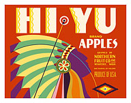 Hiyu Brand Apples - Northern Fruit Co. Inc - Wenatchee, Washington - c. 1930's - Fine Art Prints & Posters