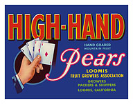 High-Hand Pears - Playing Cards - Poker of Aces - c. 1930's - Fine Art Prints & Posters