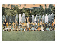 Duke Kahanamoku and Surfing Friends - Giclée Art Prints & Posters