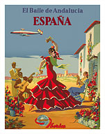 España (Spain) -  El Baile de Andalucia (The Dance of Andalucia) - Iberia Air Lines - Flamenco Dancers - Fine Art Prints & Posters