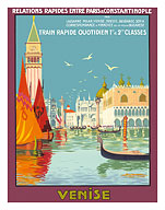Venice (Venise), Italy - Venetian Grand Canal - Fast Train Daily (Train Rapide Quotidien) - Fine Art Prints & Posters