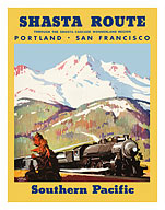 Portland To San Francisco - Shasta Route through the Shasta-Cascade Wonderland Region - Southern Pacific Railroad - Fine Art Prints & Posters
