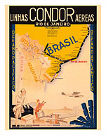 Rio De Janeiro, Brazil - Serviço Aéreo no Brasil (Air Service) - Condor Linhas Aéreas (Airlines) - Varig - LAB Lloyd Aéreo Boliviano - Fine Art Prints & Posters
