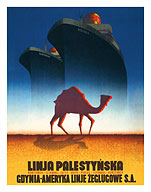 The Palestinian Line - Gdynia -America Shipping Lines - Polish Ocean Liners SS Kościuszko and SS Polonia - Giclée Art Prints & Posters