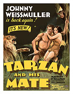 Tarzan and His Mate - Starring Johnny Weissmuller, Maureen O'Sullivan - Edgar Rice Burroughs - Fine Art Prints & Posters