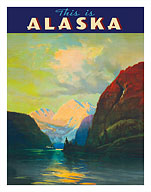 This is Alaska - Along Alaska's Sheltered Seas - The Alaska Line - Alaska Steamship Company - Fine Art Prints & Posters