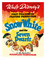 Walt Disney's Snow White and the Seven Dwarfs - First Full Length Feature Production Technicolor - Fine Art Prints & Posters