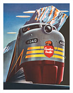 Canadian Pacific Railway Company - CP FP9A 4040 Diesel Locomotive Train - CPR Logo Beaver Shield - Fine Art Prints & Posters