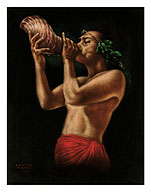 Hawaiian Conch Shell Blower - Fine Art Prints & Posters