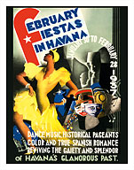 February Fiestas in Havana, Cuba - January 30 to February 28, 1937 - Dance, Music, Historical Pageants - Cuban Dancer - Fine Art Prints & Posters