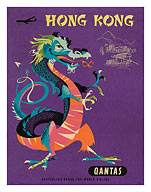 Hong Kong - Qantas Airways - Chinese Treasure Dragon - Fine Art Prints & Posters