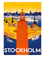 Stockholm - Sweden - Port of Stockholm and City Hall - Fine Art Prints & Posters
