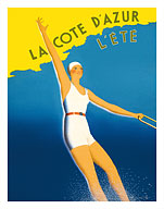 La Côte d'Azur - L'été (Summer) - Paris-Lyon-Méditerranée Railway (PLM), French Railroad - Fine Art Prints & Posters
