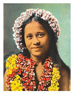Hawaiian Girl with Leis - Fine Art Prints & Posters