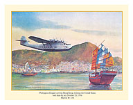 Philippine Clipper Arrives Hong Kong Oct. 1936 - Pan American Airways - Martin M-130 - Fine Art Prints & Posters
