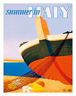 Summer in Italy - Bow of a Italian Fishing boat - Fine Art Prints & Posters