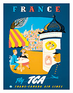 France - Fly TCA, Trans-Canada Air Lines - View of Paris - Fine Art Prints & Posters
