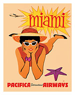 Miami, Florida - Pacifica International Airways - c. 1950's - Fine Art Prints & Posters