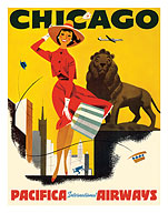 Chicago the Windy City - Pacifica International Airways - c. 1950's - Fine Art Prints & Posters