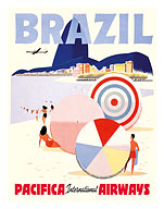 Rio de Janeiro Brazil - Pacifica International Airways - c. 1950's - Giclée Art Prints & Posters