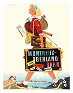 Montreux Oberland Bahn - Switzerland - Bernese Oberland Railway - Swiss Girl - Fine Art Prints & Posters