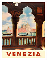 Venezia (Venice), Italy - Gondolas on Grand Canal - St. Mark's Basilica (Basilica di San Marco) - Fine Art Prints & Posters